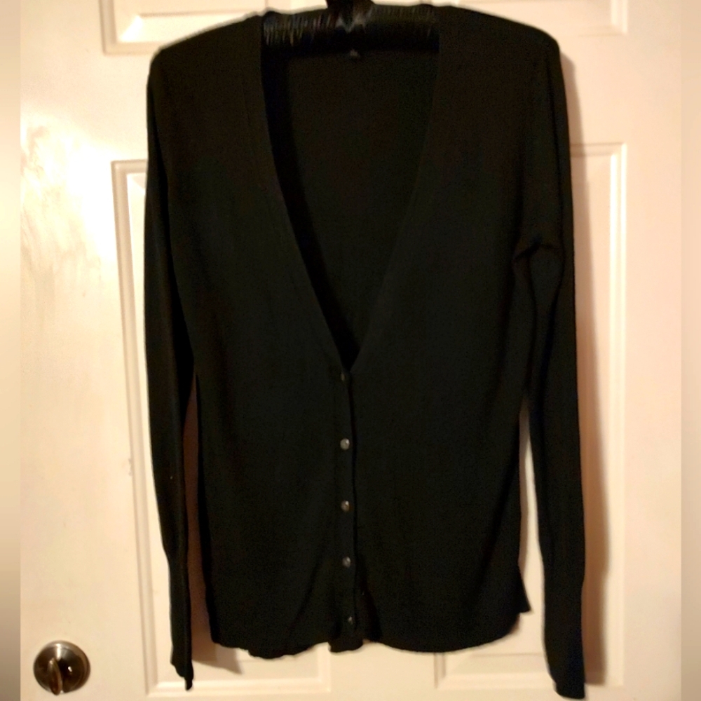 🖤🐈‍⬛🖤 Soft Sleek Comfy Black Stretch V-Neck Tunic Cardigan - SP